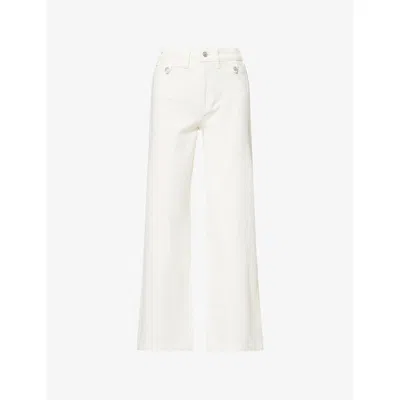 Paige Womens Tonal Ecru Anessa 31 Wide-leg Denim Jeans In White