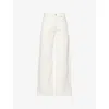 Paige Arellia High-rise Barrel Jeans In Tonal Ecru