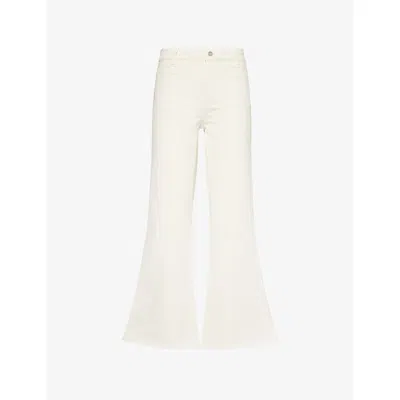 Paige Womens Marlow Skimmer Flared-leg Denim Jeans Tonal Ecru