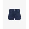 Paige Womens Vintage Navy Seascape Olivia High-rise Cargo Denim Shorts In Blue