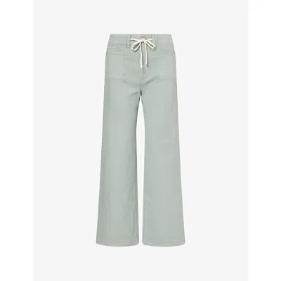 Paige Womens Vintage Seaglass Ari Utility Cotton Trousers In Green