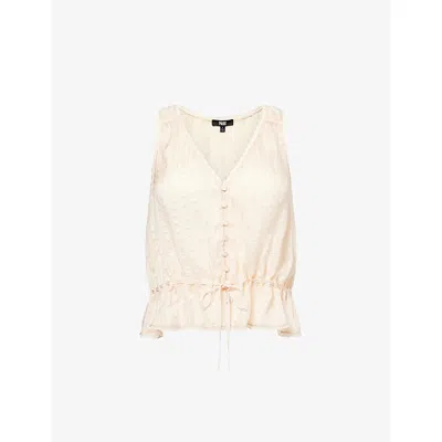 Paige Womens Warm Cream Maiden Sleeveless Silk Top In Pink