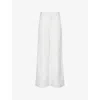 Paige Greyson Linen Blend High-rise Wide-leg Pants In White
