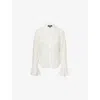 Paige Womens Tahoma Floral-embroidery Silk Shirt White