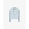 Paige Womens Natalia Crop Denim Jacket Windward In Blue