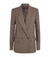 Paige Womens Brown Multi Quentin Houndstooth Wool-blend Blazer In Neutral