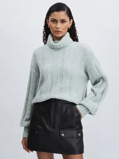 Paige Wool Blend Ribbed Roll Neck Jumper