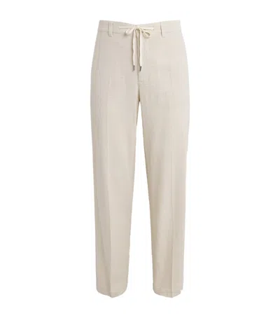 Paige Woven Tiano Trousers In Nude