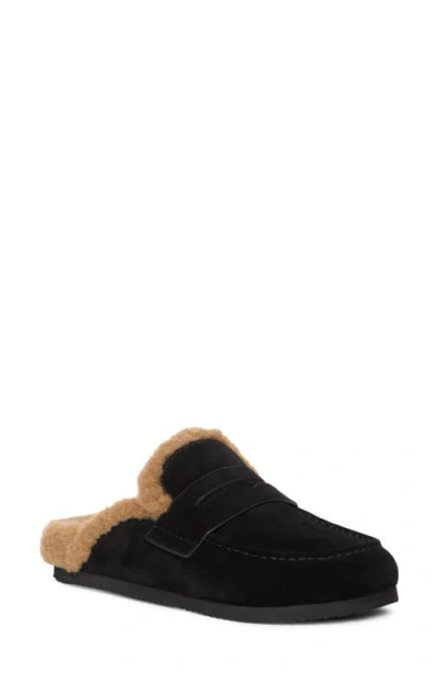Paige Wynn Faux Fur Lined Flat Mule In Black