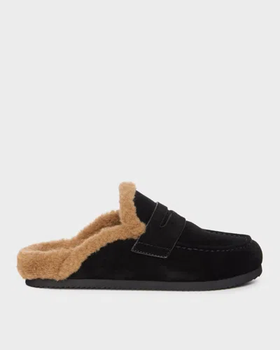 Paige Wynn Shearling Flat In Black