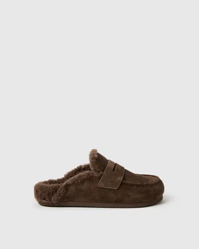 Paige Wynn Shearling Flat In Brown