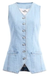 Paige Yasmin Stretch Denim Vest In Jocelyn