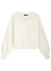 Paige Yolanthe Embroidered Cotton Sweatshirt In Ivory