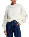 Paige Yolanthe Embroidered Cotton Sweatshirt In Ivory