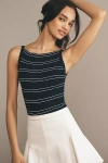 Paige Yuelia Boat-neck Pleated Sweater Tank Top