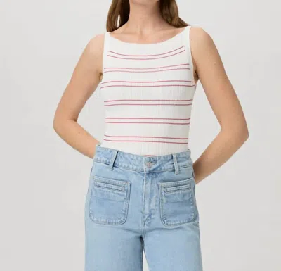 Paige Yuelia Knit Tank In White/petunia In Multi
