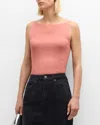 Paige Yuelia Ribbed Tank Top In Pink Terracotta