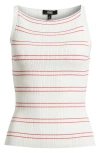 Paige Yuelia Stripe Boat Neck Tank In White/petunia
