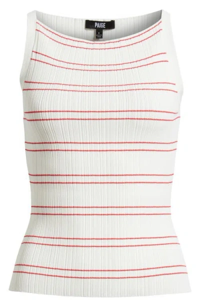 Paige Yuelia Stripe Boat Neck Tank In White/petunia