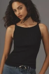 Paige Yuka Metallic Rib Sweater Tank In Black