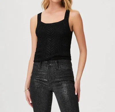 Paige Yuka Sweater Tank Top In Black Sparkle