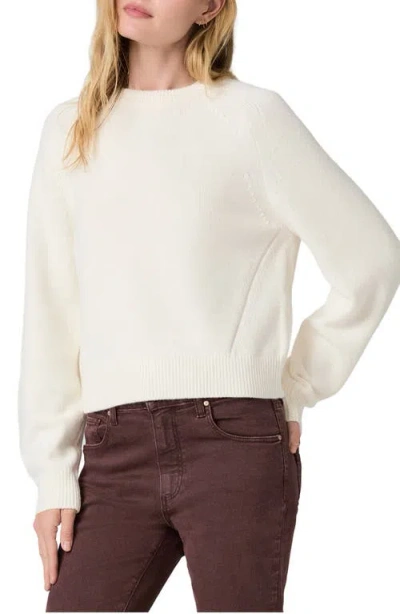 Paige Zaire Merino Wool & Organic Cotton Blend Sweater In White