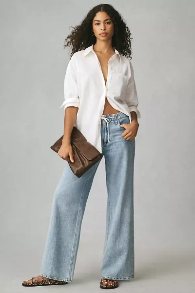 Paige Zoe High-rise Tie-waist Wide-leg Jeans In Blue