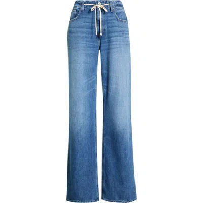 Paige Zoey Tie Waist Wide Leg Jeans In Blue