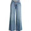 Paige Zoey Tie Waist Wide Leg Jeans In Jazz Club