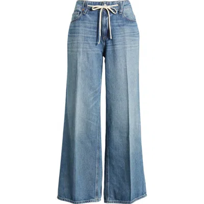 Paige Zoey Tie Waist Wide Leg Jeans In Jazz Club