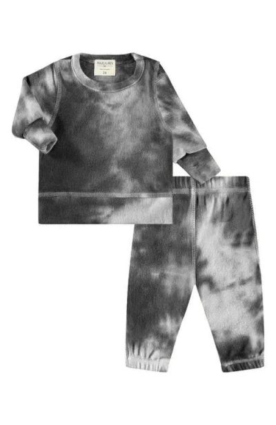 Paigelauren Babies'  Hacci Tie Dye Long Sleeve Top & Trousers Lounge Set In Grey