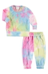 Paigelauren Hacci Tie Dye Long Sleeve Top & Pants Lounge Set In Pink