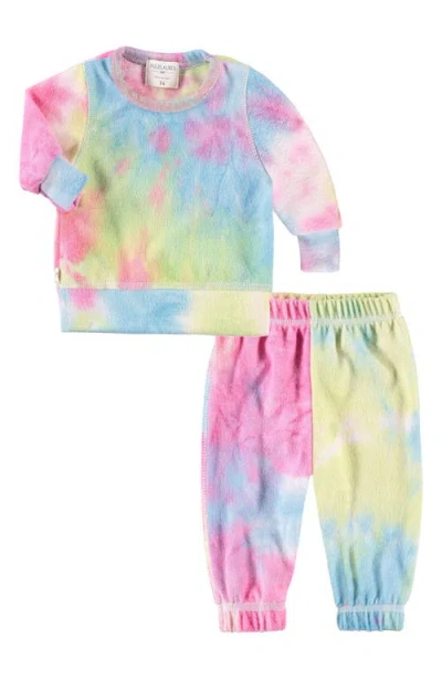 Paigelauren Babies'  Hacci Tie Dye Long Sleeve Top & Pants Lounge Set In Pink