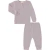Paigelauren Kids' Thermal Henley & Leggings Set In Lavender