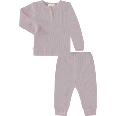 Paigelauren Babies'  Kids' Thermal Henley & Leggings Set In Lavender