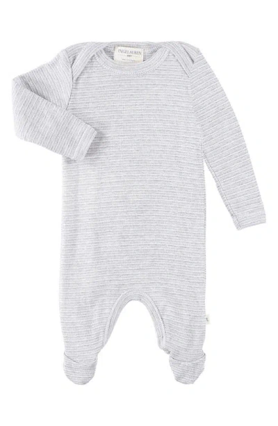 Paigelauren Kids' Lap Rib Supima® Cotton Blend Footie In Gray