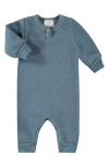 Paigelauren Long Sleeve Henley Romper In Blue