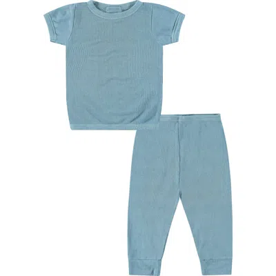 Paigelauren Babies'  Organic Cotton & Modal T-shirt & Leggings Set In Blue