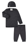 Paigelauren Babies'  Rib Long Sleeve Top, Leggings & Hat Set In Black