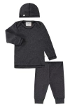 Paigelauren Rib Long Sleeve Top, Leggings & Hat Set In Black
