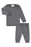 Paigelauren Babies'  Rib Sweatshirt, Joggers & Beanie Set In Black Stripe