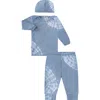 Paigelauren Babies'  Ribbed Top, Joggers & Cap Set In Blue