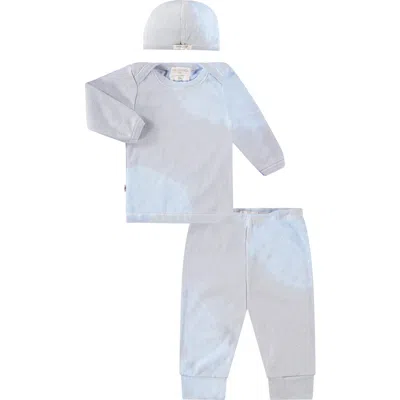 Paigelauren Babies'  Ribbed Top, Joggers & Cap Set In Stone