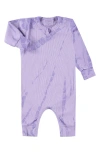 Paigelauren Stretch Organic Cotton Blend Thermal Romper In Lavender