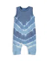 Paigelauren Unisex Dip Dyed Loop Terry Tank Romper - Baby In Blue