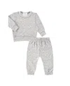 Paigelauren Unisex Hacci Loungewear Set In Leopard Print - Baby In Gray