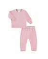 Paigelauren Hacci Long Sleeve Top & Pants Lounge Set In Pink