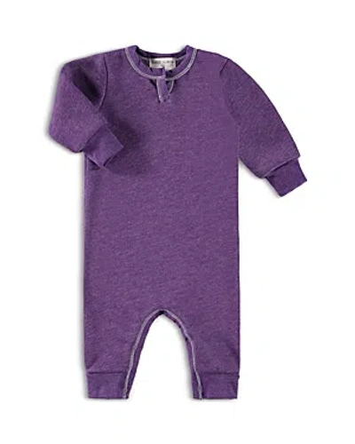 Paigelauren Unisex Henley Fleece Coverall - Baby In Purple