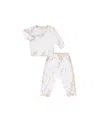 Paigelauren Unisex Rib Loungewear Set In Tie Dye - Baby In White