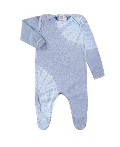Paigelauren Unisex Rib Onesie In Tie Dye In Blue